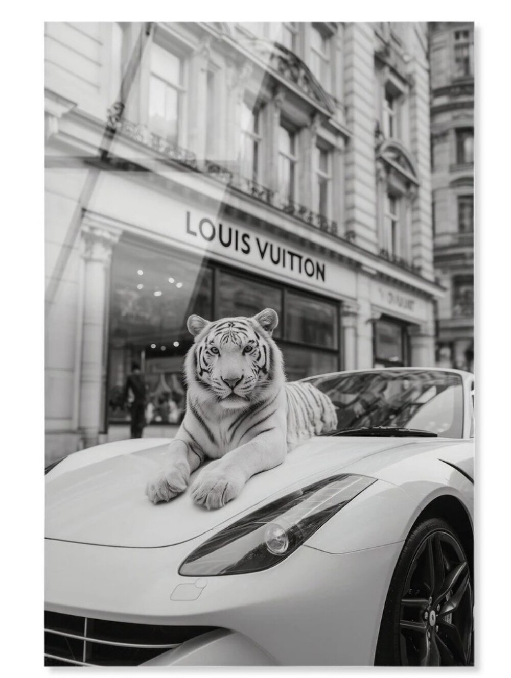Design District Louis Vuitton Dainty Tiger Glitter Embellished Canvas Wall Decor
